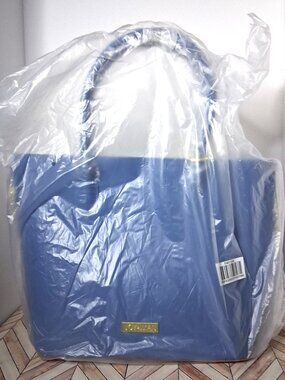 JOY & IMAN River Blue Pop Tote Preppy Satchel RFID Functional Handbag